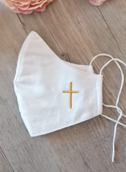 Masque croix brodée