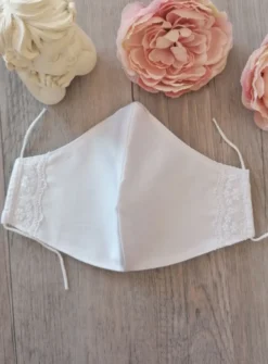 Masque dentelle sur les côtés Blanc
