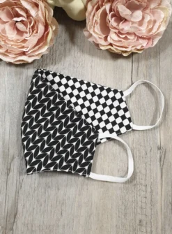 Masque enfant réversible noir et blanc Noir