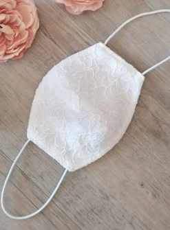 Masque tissu dentelle Blanc