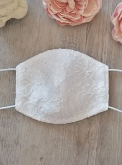 Masque tissu dentelle Blanc