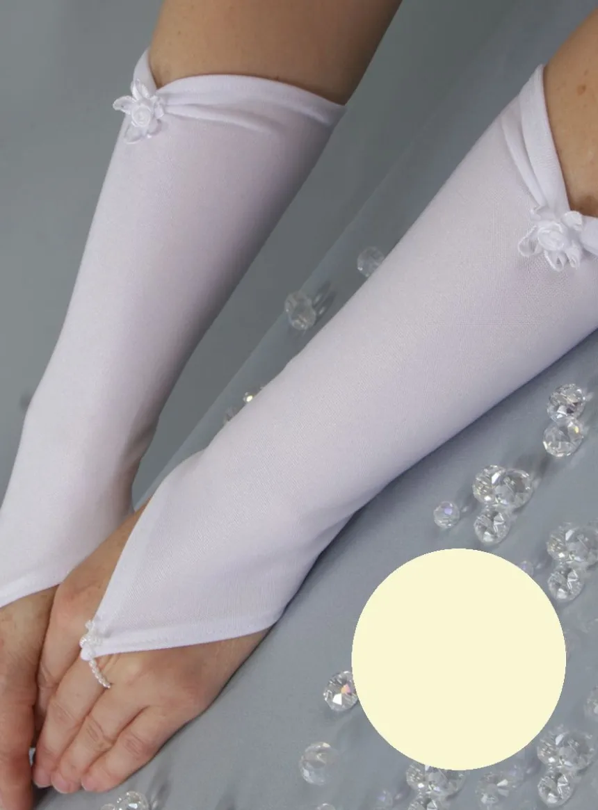 Mitaines enfant longues et fleurs