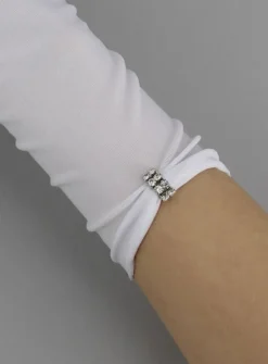 Mitaines mariage femme court strass