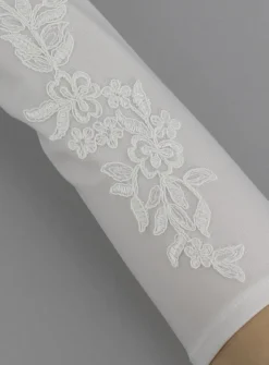 Mitaines mariage femme mi-long dentelle florale