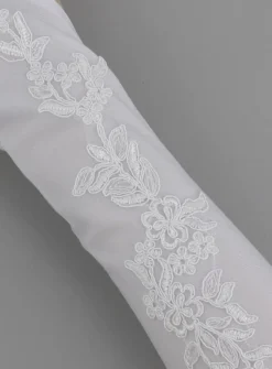 Mitaines mariage femme mi-long dentelle florale