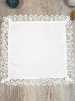 Mouchoir dentelle blanc Blanc