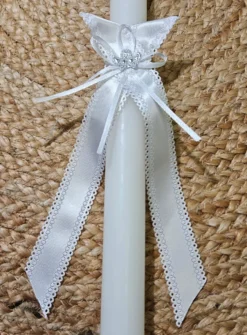 Noeud de décoration pour bougie de bapteme ange