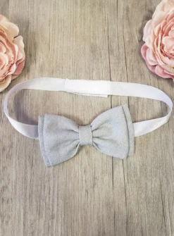 Noeud papillon bébé lin beige Pierre