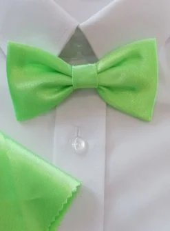 Noeud papillon enfant + pochette vert anis