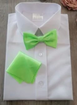 Noeud papillon enfant + pochette vert anis