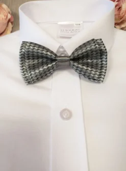 Noeud papillon enfant tissé gris Gris argent