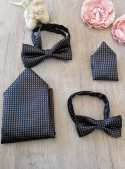 Noeud papillon père / fils marine & marron Bleu marine