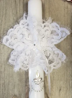 Noeud pour cierge dentelle Blanc