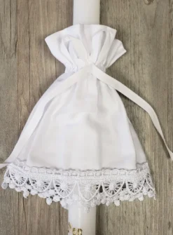 Noeud pour cierge en coton Blanc
