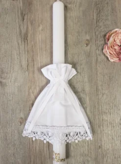 Noeud pour cierge en coton Blanc