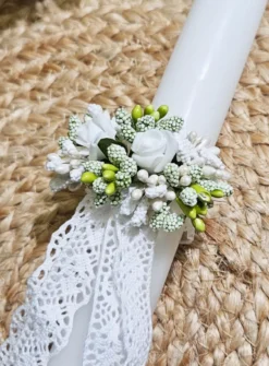 Noeud pour cierge ruban dentelle vintage ancienne