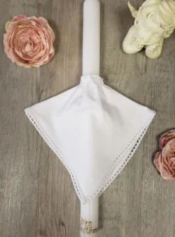 Nœud 100% coton pour cierge Blanc