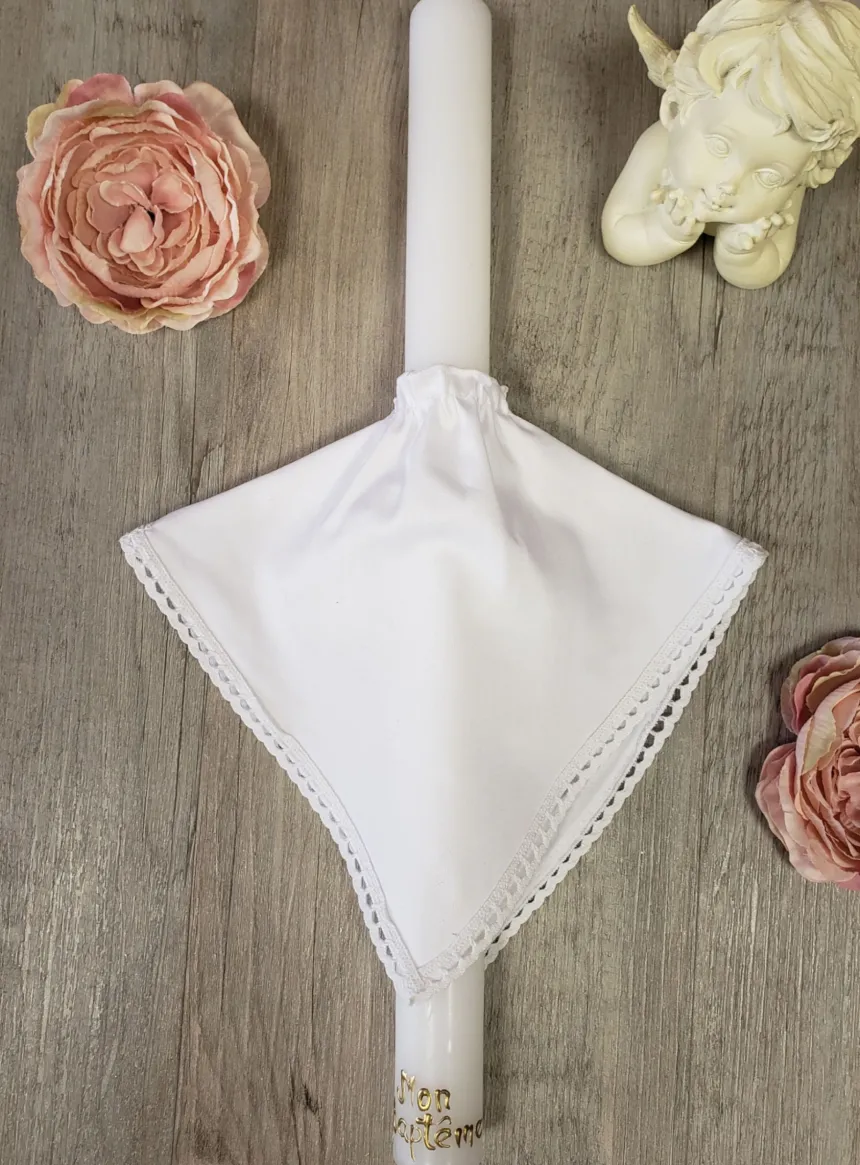 Nœud 100% coton pour cierge Blanc