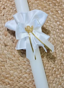 Nœud de bougie baptême ou communion Ange Blanc