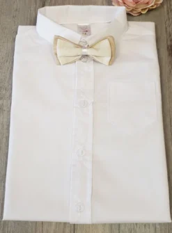 Nœud papillon blanc cassé et lin beige garçon Beige