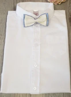 Nœud papillon blanc et rayé bleu garçon Milo Bleu ciel