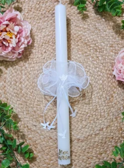 Nœud pour bougie ange et colombe Blanc
