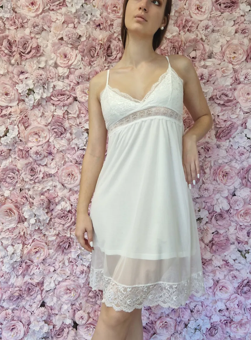 Nuisette blanche romantique pour mariage Femme