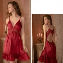 Nuisette dos dentelle et sexy femme