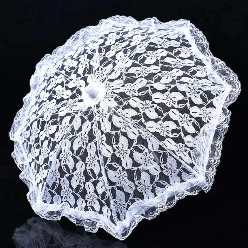 Ombrelle mariage dentelle blanche Blanc