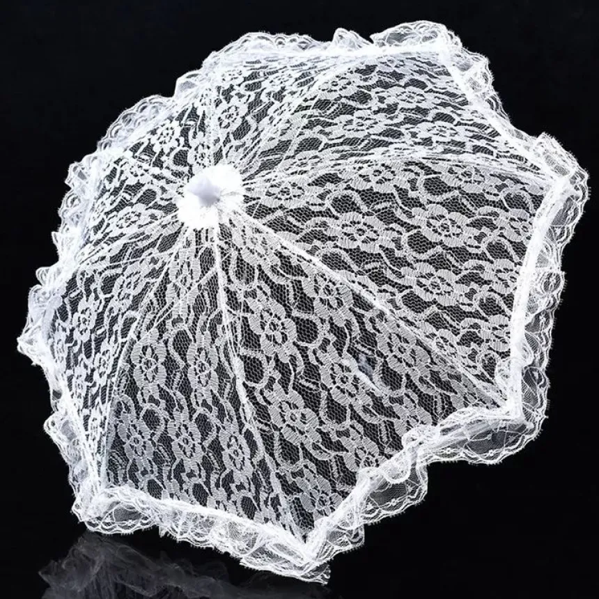 Ombrelle vintage blanche mariage Blanc