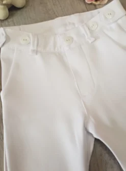 Pantalon bébé et petit garçon blanc Blanc