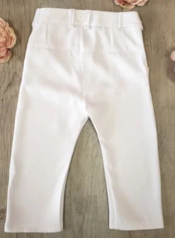 Pantalon bébé et petit garçon blanc Blanc