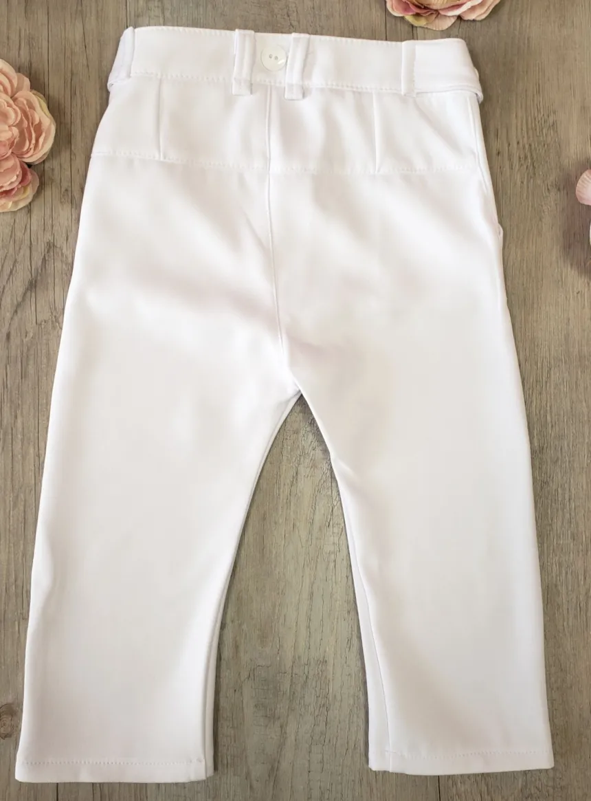 Pantalon bébé et petit garçon blanc Blanc