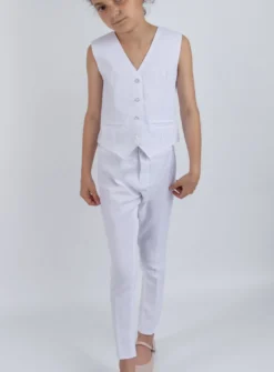 Pantalon fille blanc