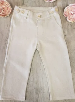 Pantalon lin beige bébé et petit garçon Pierre