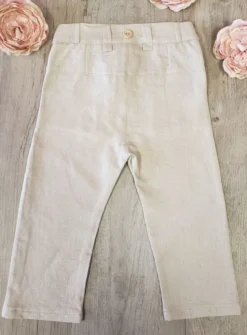 Pantalon lin beige bébé et petit garçon Pierre