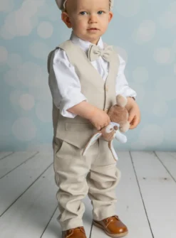 Pantalon lin beige bébé et petit garçon Pierre
