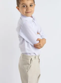 Pantalon lin beige garçon Pierre