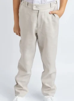 Pantalon lin beige garçon Pierre