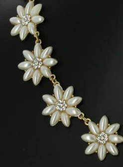 Parure bijoux collier + boucles Ivoire - Ecru