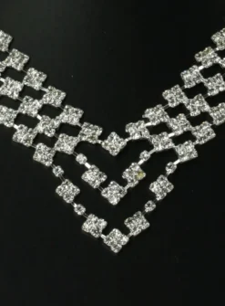 Parure bijoux collier + boucles Gris argent
