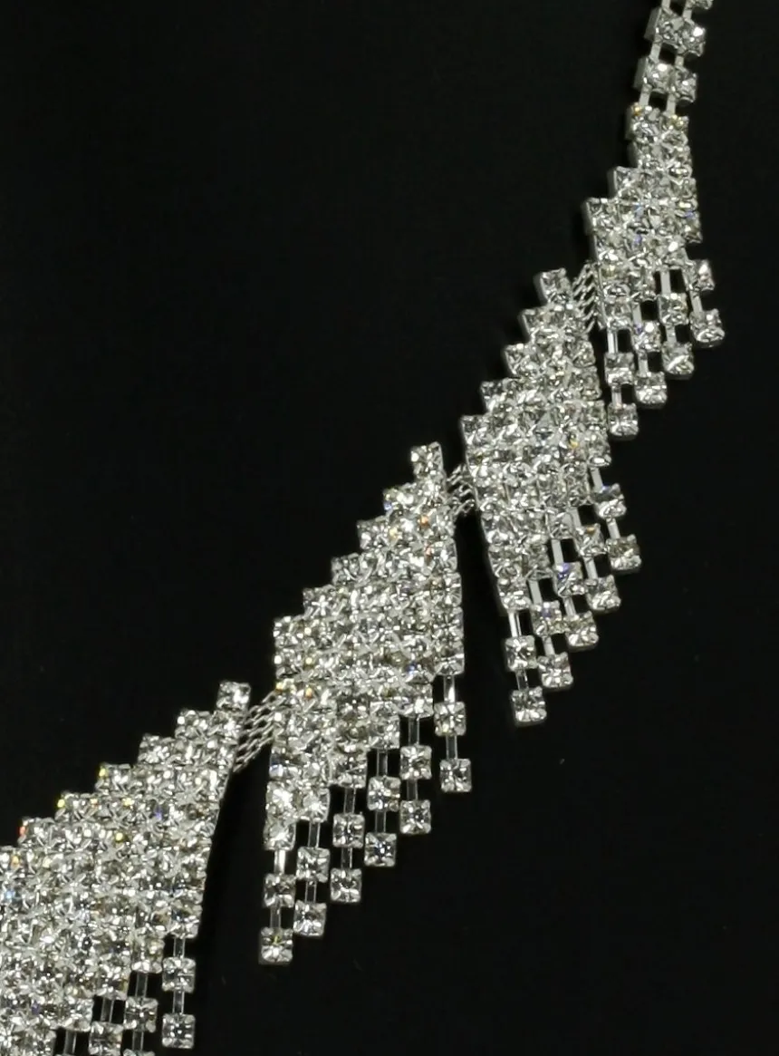 Parure bijoux collier + boucles Gris argent