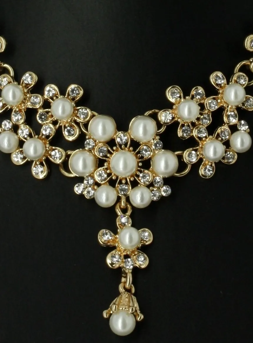 Parure bijoux collier + boucles Ivoire - Ecru