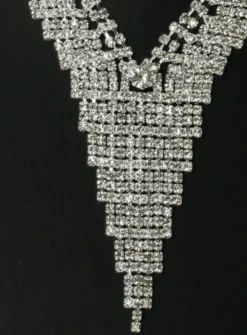 Parure bijoux collier + boucles Gris argent