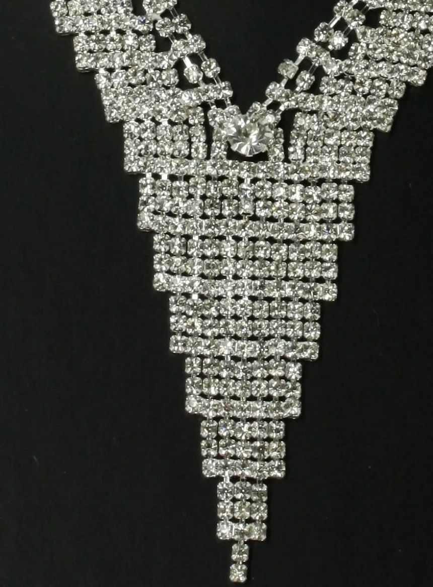 Parure bijoux collier + boucles Gris argent