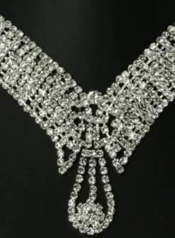 Parure bijoux collier + boucles Gris argent