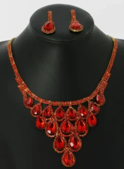 Parure bijoux collier + boucles