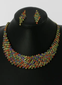 Parure bijoux collier + boucles