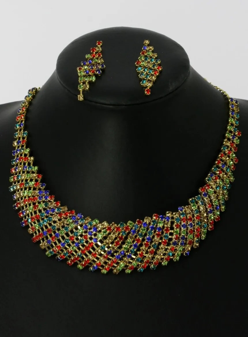 Parure bijoux collier + boucles