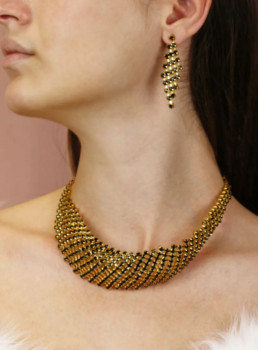 Parure bijoux collier + boucles